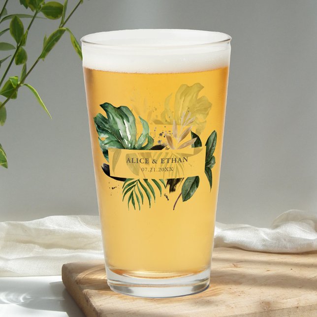 Summer Greenery Wedding Glass (Creator Uploaded)