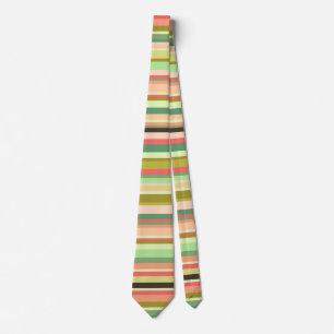Summer greenish stripes tie