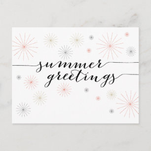 Summer Greetings Fireworks Postcard