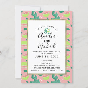 Summer Guava Fruit and Greenery Bridal Shower Invitation