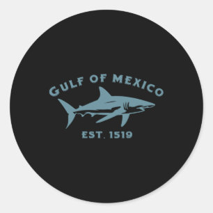 Summer Gulf Of Mexico Forever 1519 Shark Golfo De Classic Round Sticker