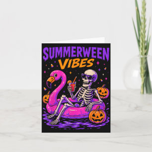 Summer Halloween Skeleton Costume Spooky Card