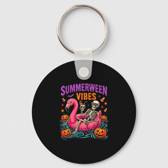 Summer halloween skeleton costume spooky key ring (Front)