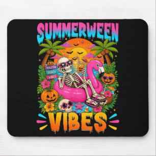 Summer Halloween Vibes Summer Skeleton Halloween Mouse Mat