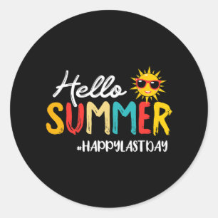 Summer Happy Last Day Of School Teacher Student 1 Classic Round Sticker