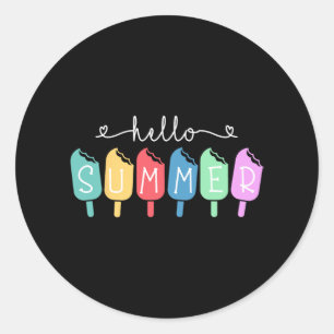 Summer Happy Last Day School Teacher Student  Classic Round Sticker