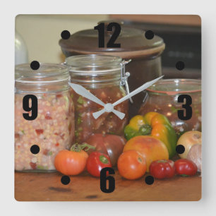 Summer Harvest Square Wall Clock