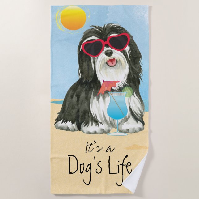 Summer Havanese Beach Towel (Front)