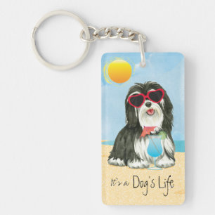 Summer Havanese Key Ring