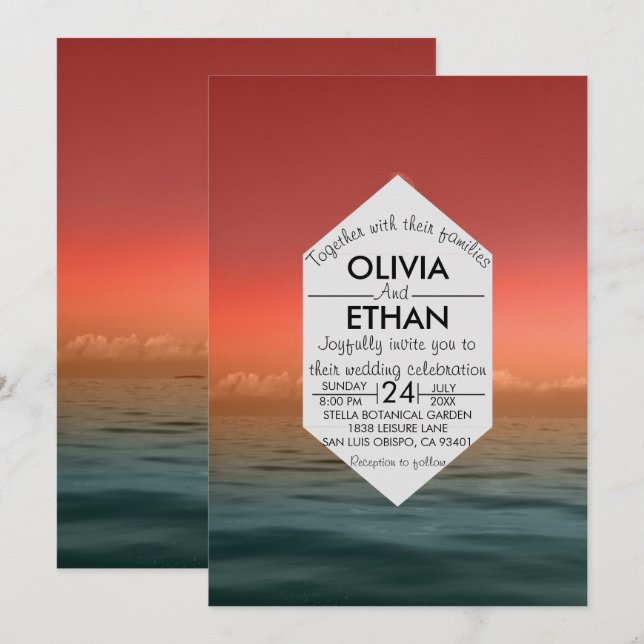 Summer hawaii sea naval Wedding Invitation (Front/Back)