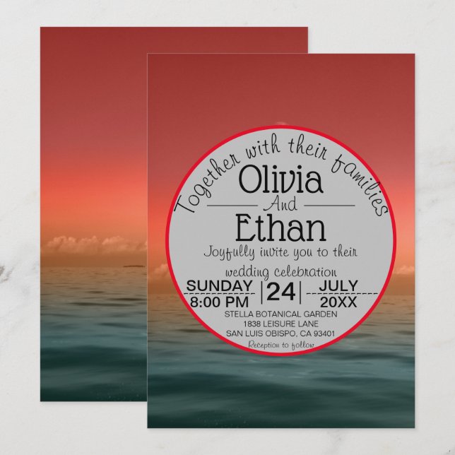 Summer hawaii sea naval Wedding Invitation (Front/Back)
