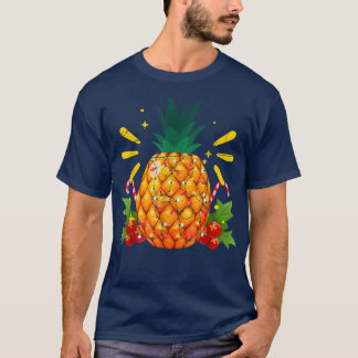 Summer Hawaiian Xmas Lights Pineapple Christmas In T-Shirt