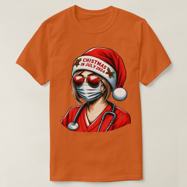 Summer Healer Nurses Tropical Christmas 2024 Tee (Design Front)