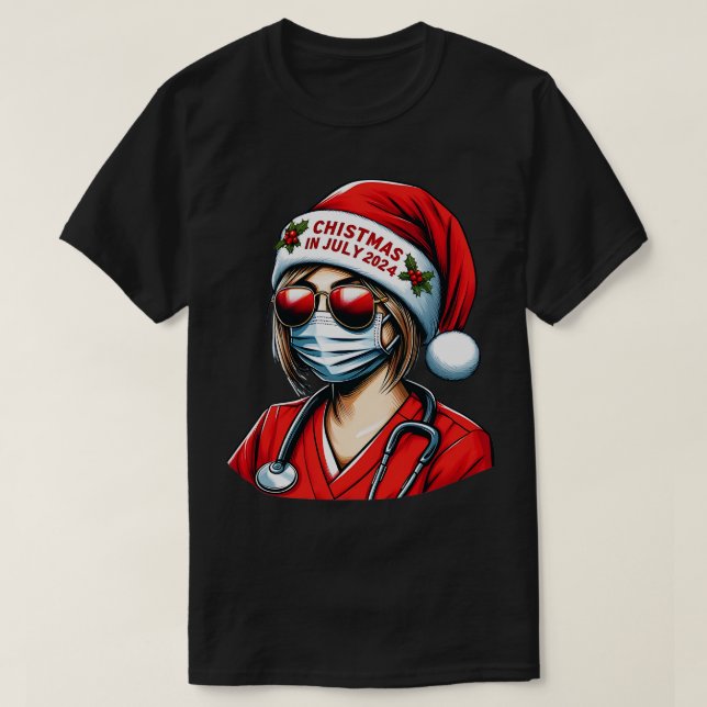 Summer Healer Nurses Tropical Christmas 2024 Tee (Design Front)