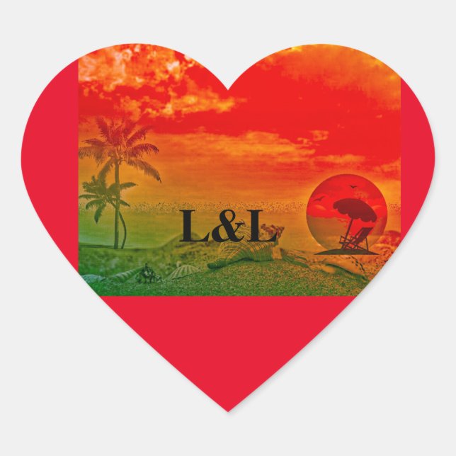 Summer  heart sticker (Front)