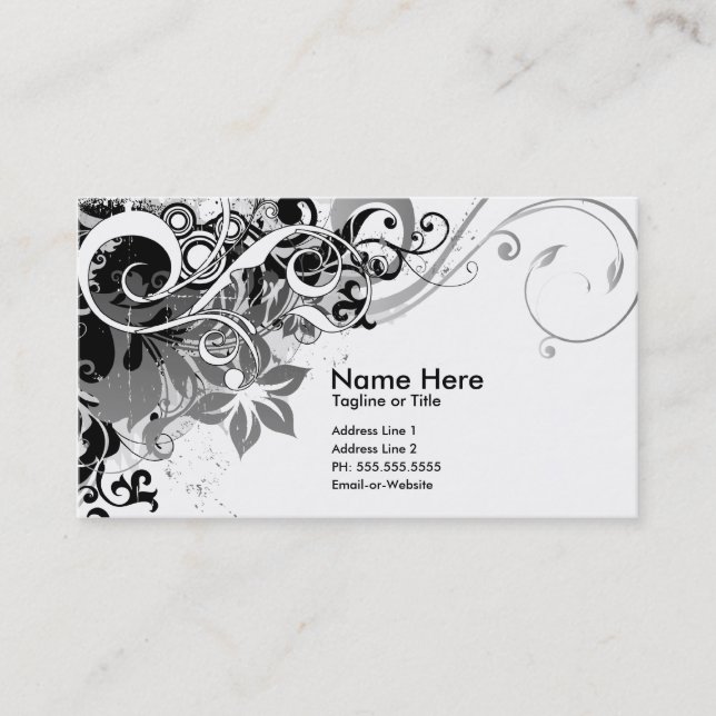 summer hi-fi black & white business card (Front)