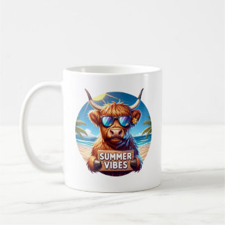 Summer Highland Cow Coffee Mug