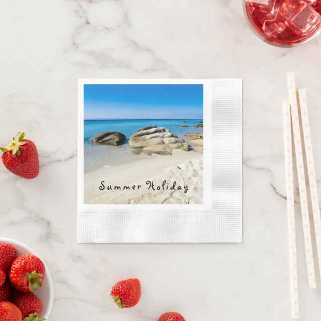 Summer Holiday Beautiful beach photo with text Napkin (Insitu)