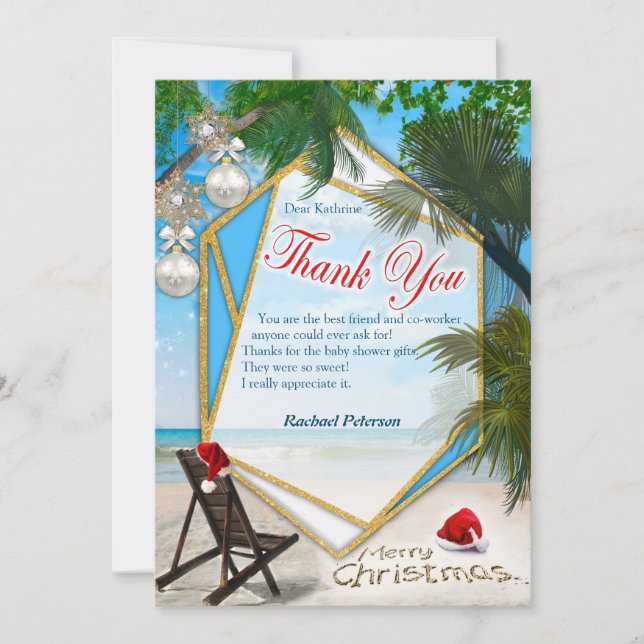 Summer Holiday Christmas Thank You (Front)