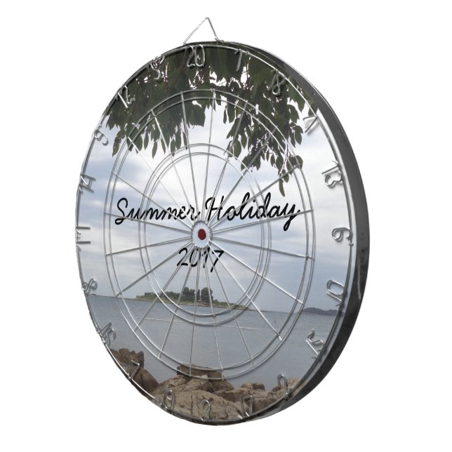 Summer Holiday Mediterranean Sea Photography Dartboard (Front Right)