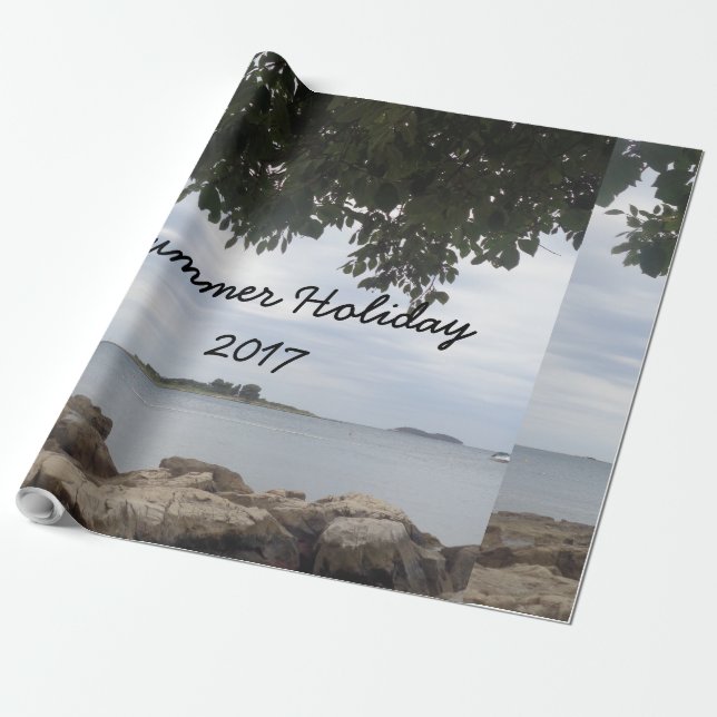 Summer Holiday Mediterranean Sea Photography Wrapping Paper (Unrolled)