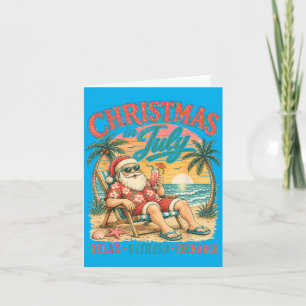 Summer Holiday Relax Beach Santa Hawaiian Sunset Card