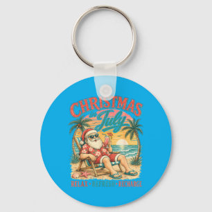 Summer Holiday Relax Beach Santa Hawaiian Sunset Key Ring