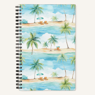 Summer Holidays Beach Palm Trees - Notebook