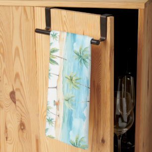 Summer Holidays Beach Palm Trees - Tea Towel