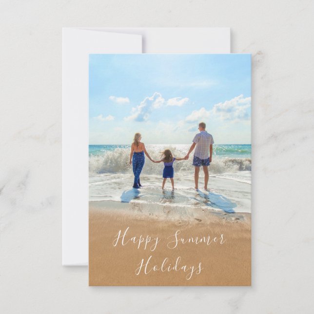 Summer Holidays Card Custom Photo Your Own Design (Front)