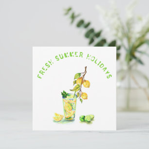 Summer Holidays Card Fresh Lemon Juice Drink