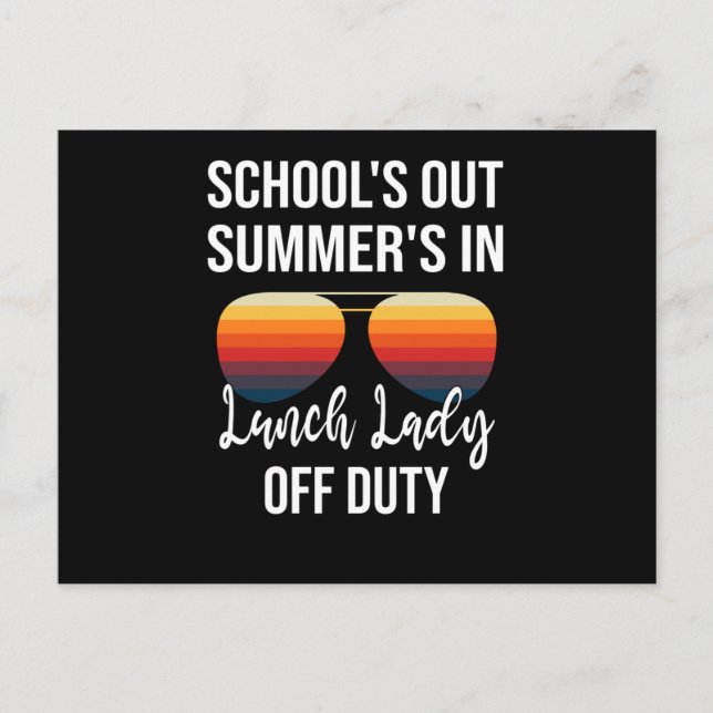 Summer Holidays Graduation Lunchtime School Lunch Postcard (Front)