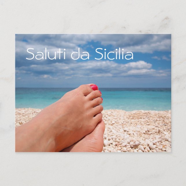 Summer holidays in Sicily text postcard (Front)