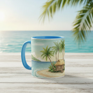 Summer Holidays Tropical Island Paradise Mug