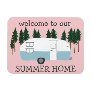 SUMMER HOME Camper Trailer RVing Whimsical Magnet