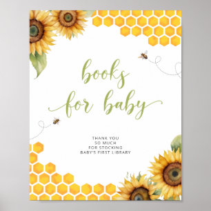 Summer Honey Bee Baby Shower Books For Baby Poster