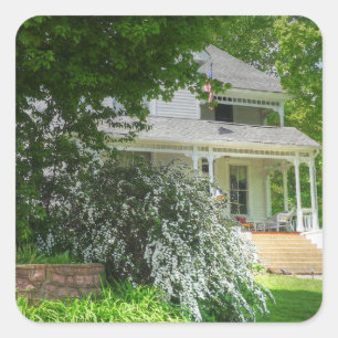 Summer House Square Sticker