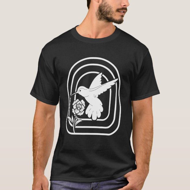 Summer Hummingbird With Flowers Colibri bird Owner T-Shirt (Front)
