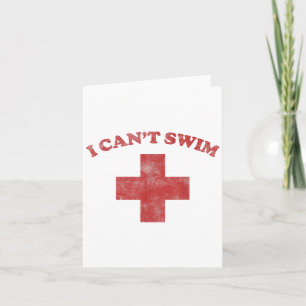 Summer Humor Funny Ol I Cant Swim Card