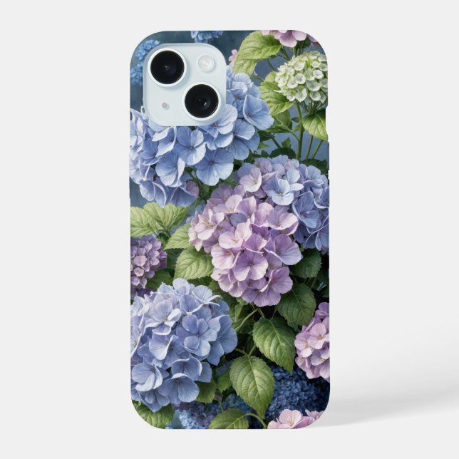 Summer Hydrangea Garden iPhone 15 Case (Back)