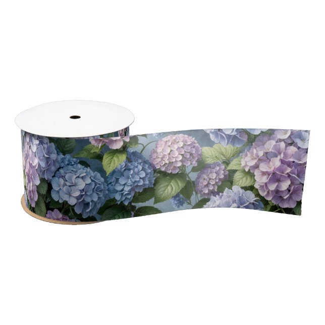 Summer Hydrangea Garden Satin Ribbon (Spool)
