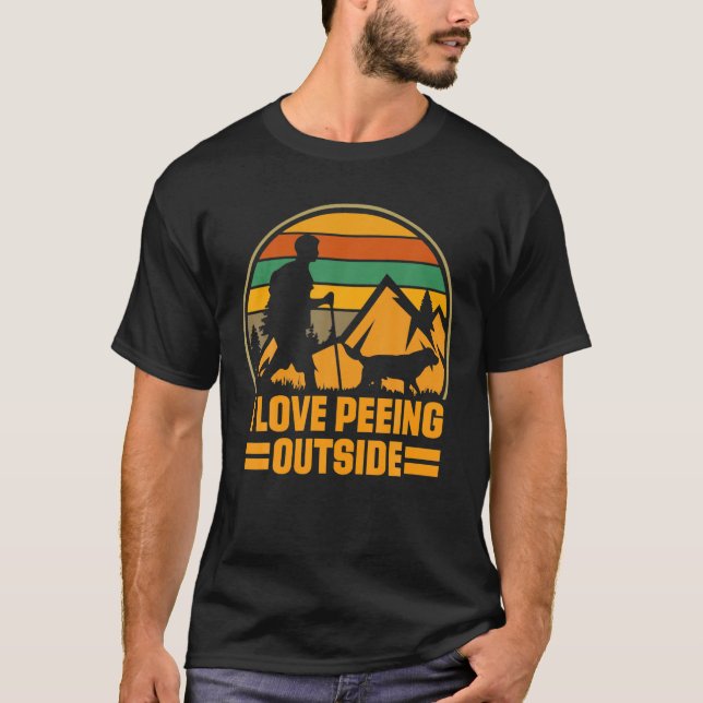 Summer I Love Peeing Outside, Retro Funny Camping T-Shirt (Front)