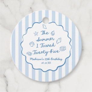 Summer I Turned Twenty-Five 25th Birthday Party Favour Tags