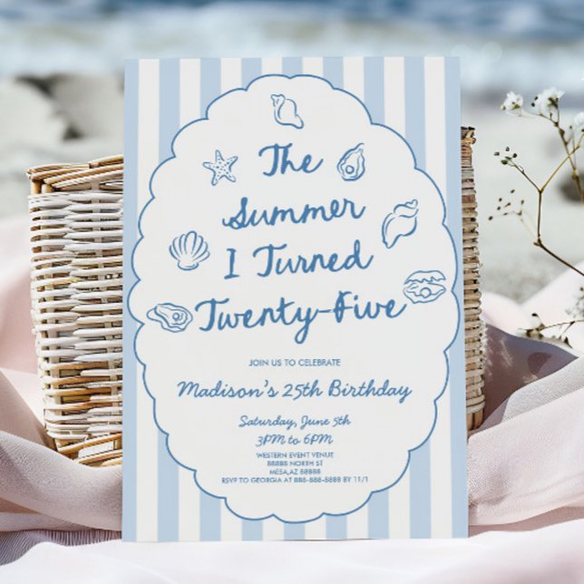 Summer I Turned Twenty-Five 25th Birthday Party Invitation (Creator Uploaded)