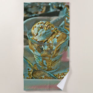 Summer ice cream cone beach towel