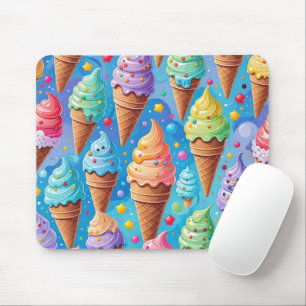 Summer Ice Cream Cone Collection Mouse Mat