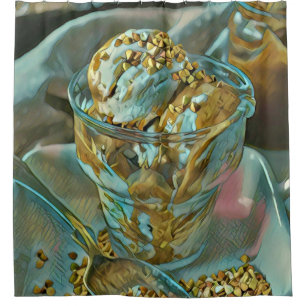 Summer ice cream cone shower curtain