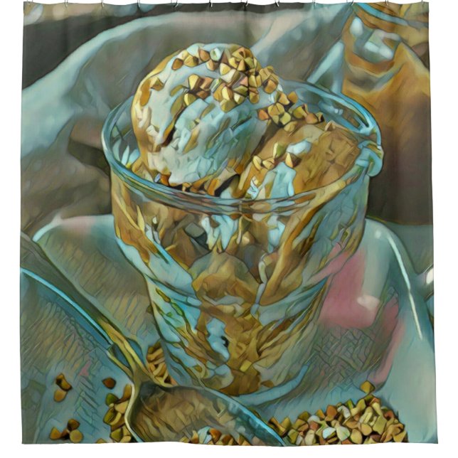 Summer ice cream cone shower curtain (Front)