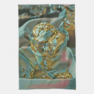 Summer ice cream cone tea towel