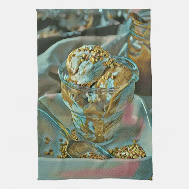 Summer ice cream cone tea towel (Vertical)